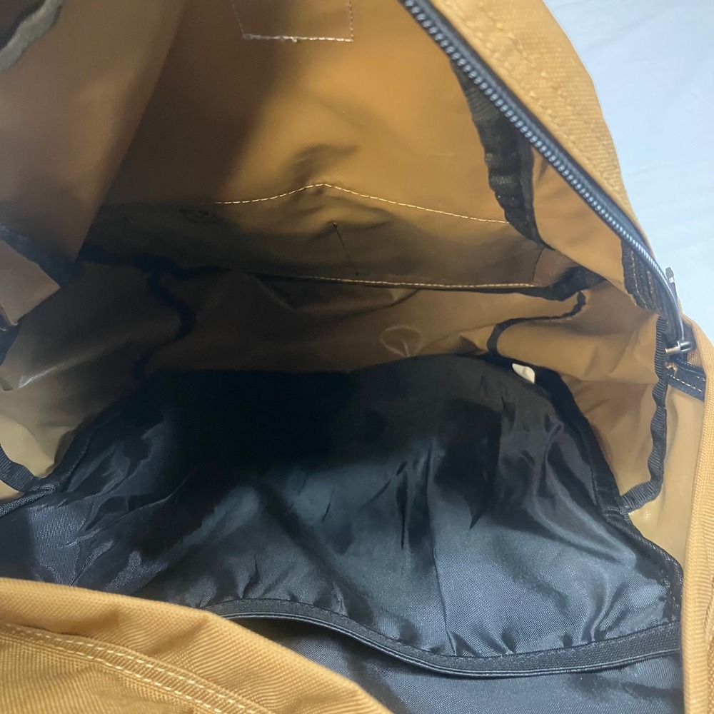 Carhartt Brown Canvas Backpack Stalwart Mechanical Embroidered Work Bag Utility - Picture 8 of 12